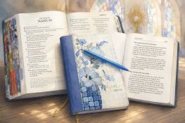 Journal, Bible, Catechism, Pen