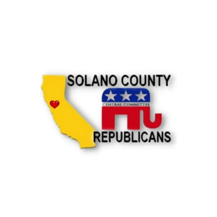 Solano County Republicans elephant and golden color state of California with a heart on the county