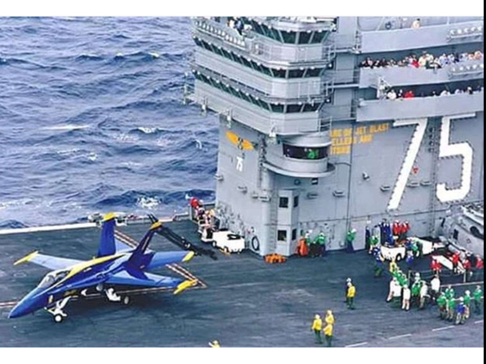 Blue Angels land on aircraft carrier (1998)
