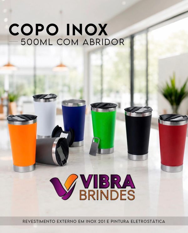 Colorful stainless steel tumblers with lids and openers, 500ml capacity.