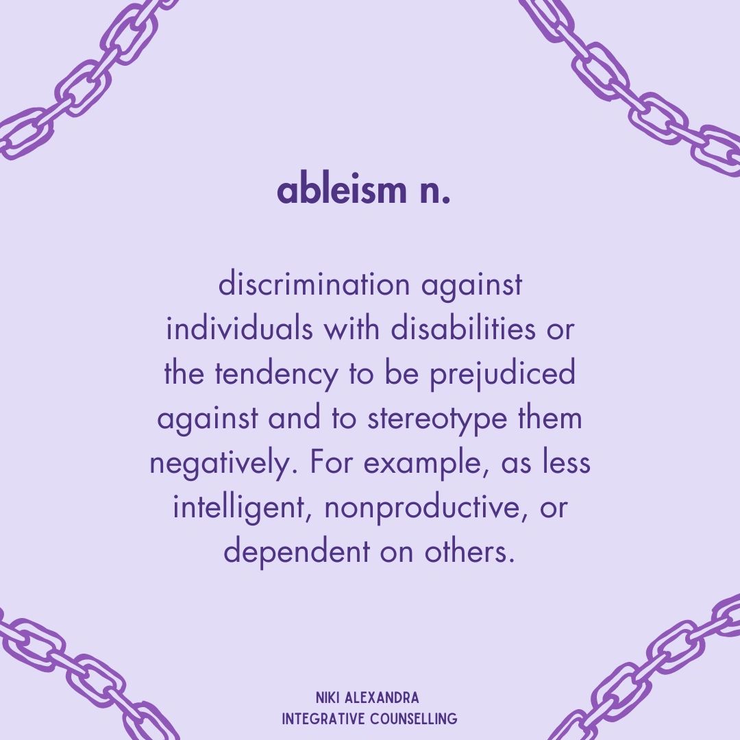 A text post that defines ableism.