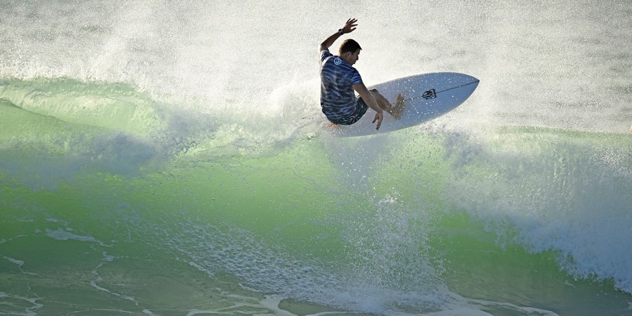 Josh Neubauer surfing at Wrightsville Beach, Wilmington, NC