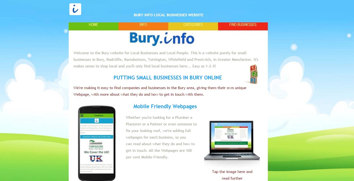 View of Website for www.Bury.info 