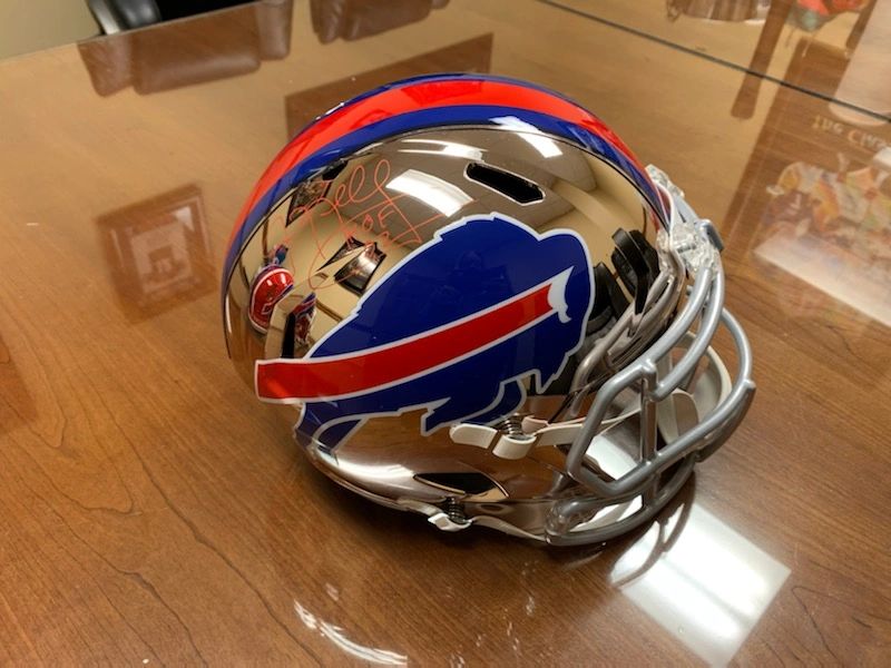 Jim Kelly Autographed Chrome Full Size Deluxe Helmet