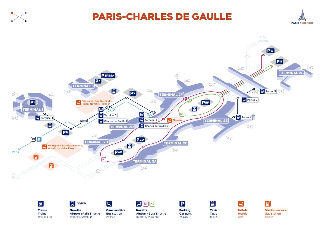 Charles De Gaulle Airport Map Charles De Gaulle Airport Map