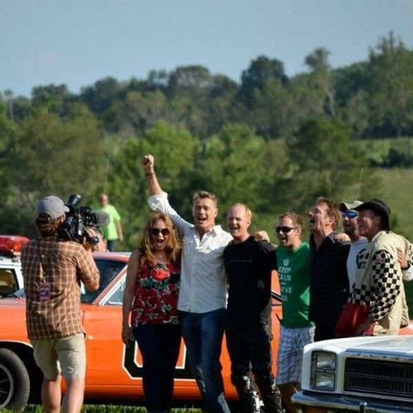 Danger with the stunt team for the Dukes of Hazzard with the iconic General Lee