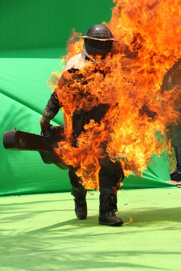 Danger on fire in another incredible stunt