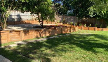 Sienna sleeper retaining wall