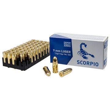 STV Technologies Scorpio 9mm 115gr FMJ ammo