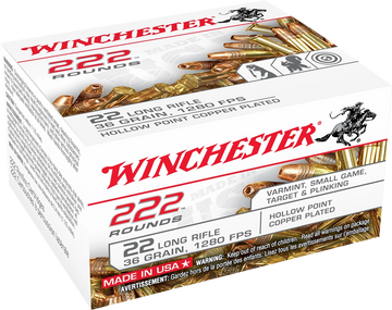 Winchester 36 grain hollow point 222 round