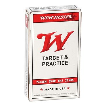 Winchester 223 Rem Target & Practice 55 grain FMJ 20 rounds  