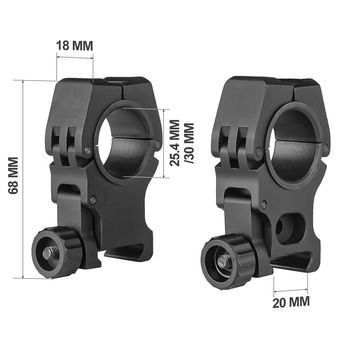 M10 one piece 7075 Aluminum rings 1" and 30mm with built in level