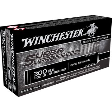 Winchester Ammunition, Super Suppressed, 300 Blackout, 200 Grain, Open Tip in stock in El Dorado.