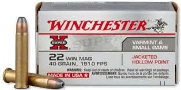 Winchester Super X .22 Magnum 40 grain Jacketed Hollow Point 