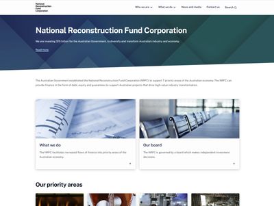 Screenshot of the NRF website homepage