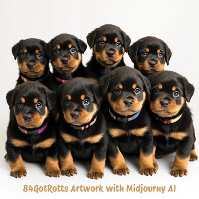 AI image of 8 purebred German Rottweiler puppies for sale