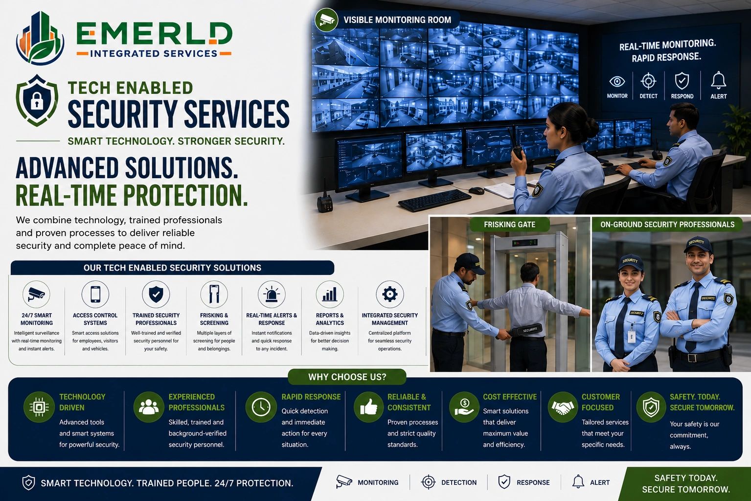 Tech-enabled security services with real-time monitoring and professional personnel.