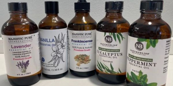 Containers of varieties of essential oils ready to be used to create smooth whipped tallow.
