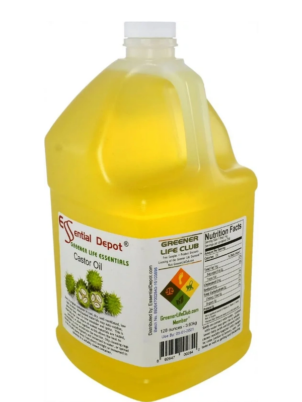 Container of organic castor oil ready to be used to create smooth whipped tallow.