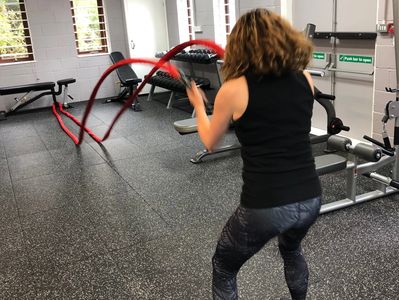 eqfitness woman in gym lycra personal training hebden bridge coaching