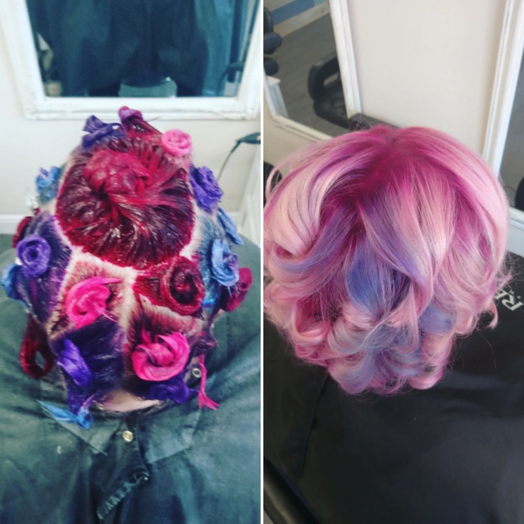 Unicorn hair colour photo before and after colour