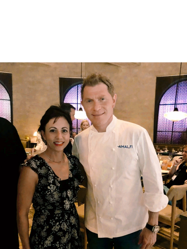 Loren Edelstein with Bobby Flay, at the opening of Amalfi restaurant in Las Vegas