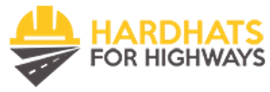 Logo for Hardhats for Highways with a helmet and road symbol.