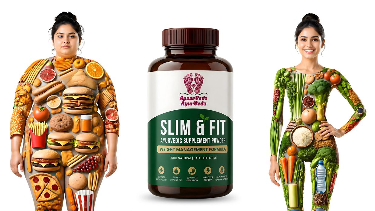 Before and after weight loss with Ayurvedic supplement Slim &amp; Fit.