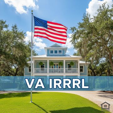 Florida home with “VA IRRRL Streamline Refinance” text overlay.