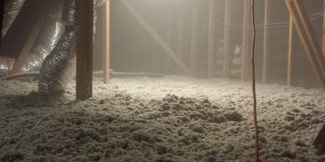 Blowing an attic in a large home.