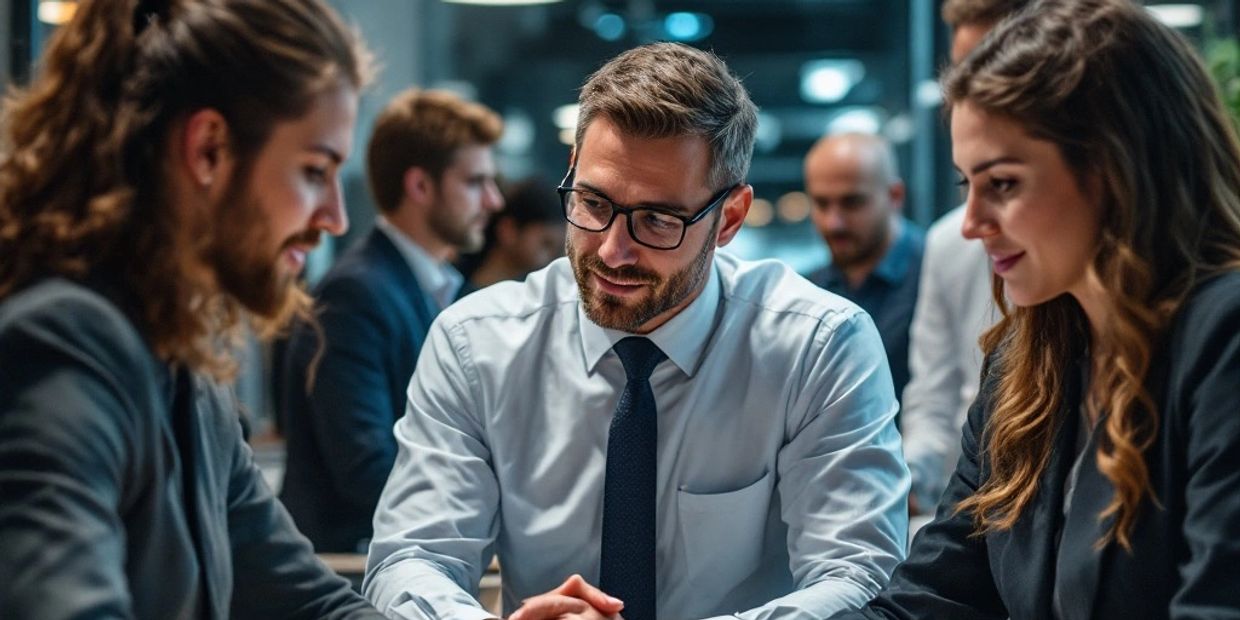 business consultation between restaurant owners and an IT professional
