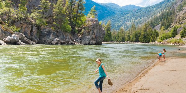 Person swimming at Bromley Rock, What to do in Princeton, Princeton BC