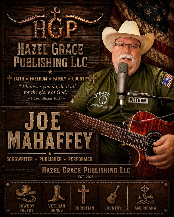 Joe Mahaffey, a veteran songwriter and performer, with guitar and microphone.