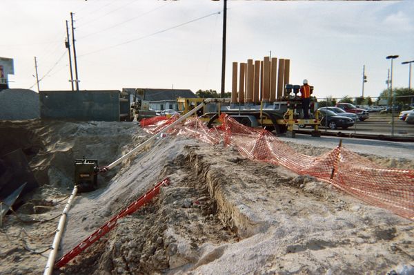 Excavation and dewatering setup.