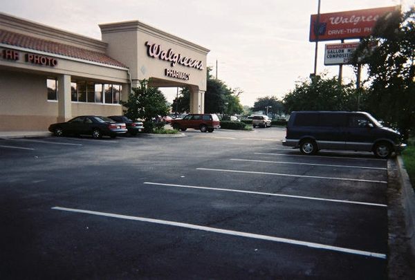 Walgreens storefront prior to construction.