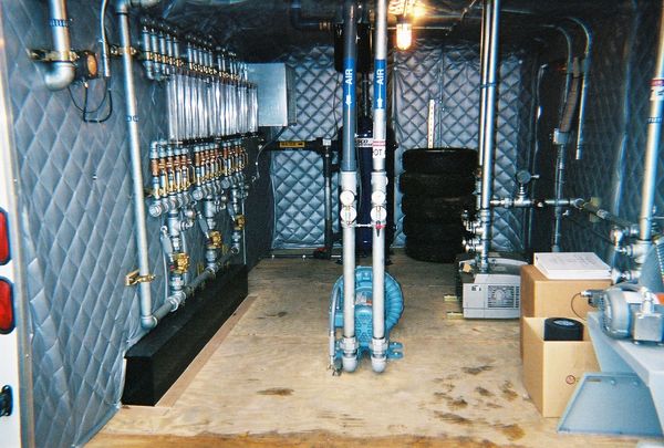 Inside of above ground equipment trailer.