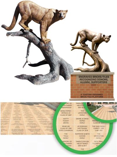Cougar Statue and Legacy Brick Walkway