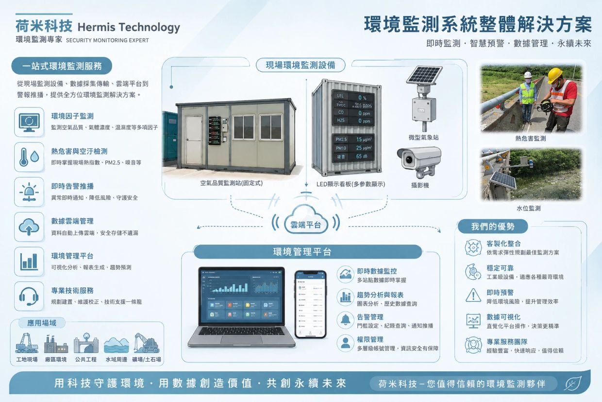 荷米科技的環境監測系統整體解決方案。