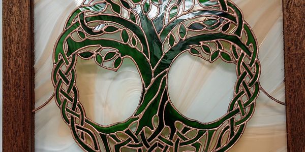 Example of a Vetrate Art Private Commission showing a tree of life