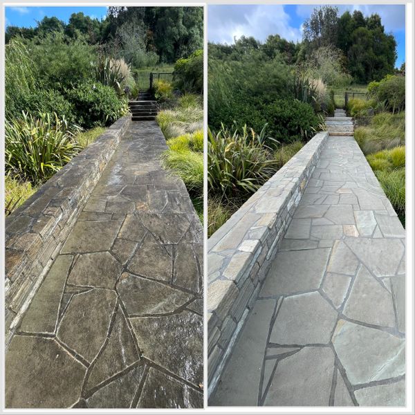 Pathway cleaning, With double chemical application,
