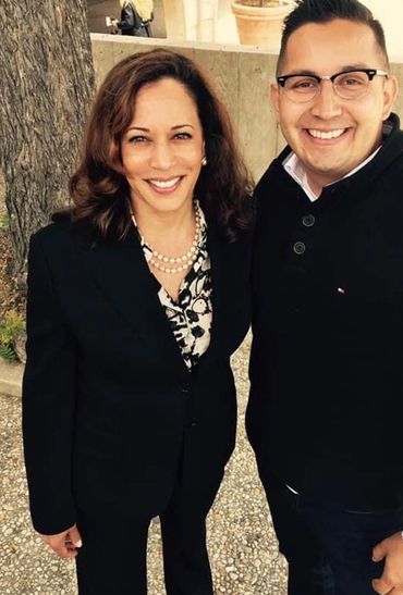 Vice President Kamala Harris and Miguel Lopez.