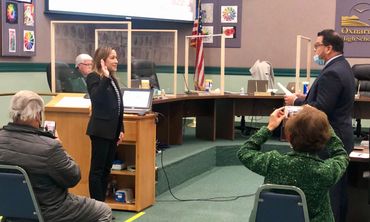 Elizabeth Botello sworn-in to the the Oxnard Union High School District Board of Trustees.
