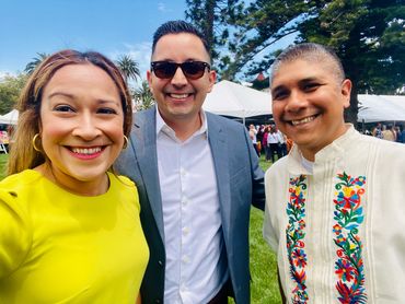 Trustee Elizabeth Botello, Miguel Lopez, and Councilmember Gabe Teran.