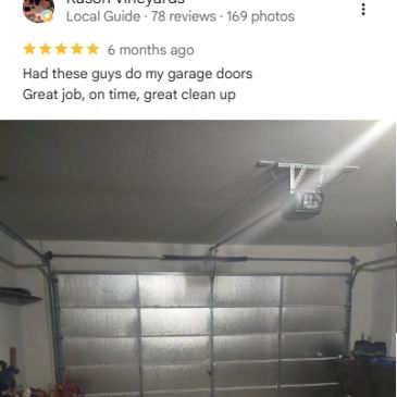 Clean and efficient garage door installation.