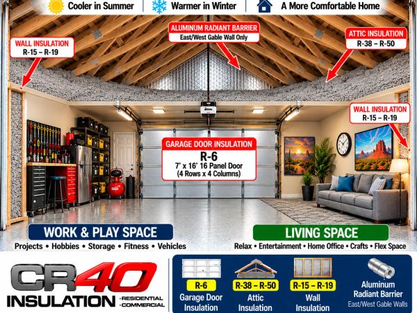 CR40 Insulation, a dba of Home Remodel Deals LLC, Provides Complete Garage Insulation