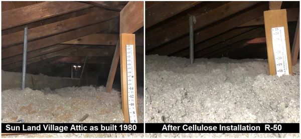 Attic Insulation & Installation Cellulose Blow-In R-38 min to R-50