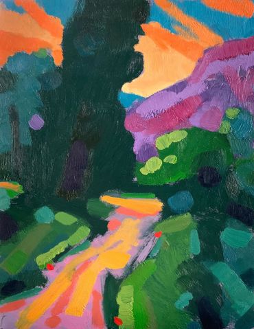 Colorful landscape painting painting