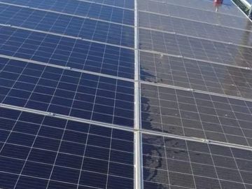 Solar panel cleaning. Solar panel cleaning before and after 