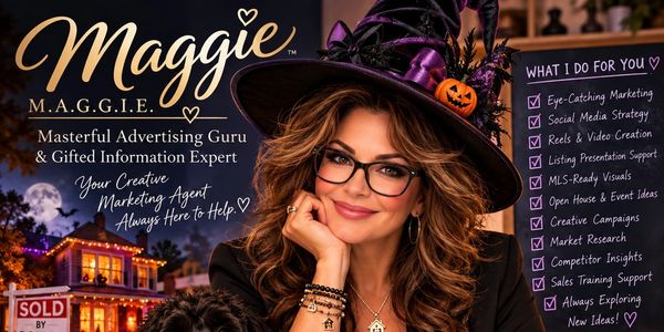 Marketing professional Maggie with a Halloween theme.