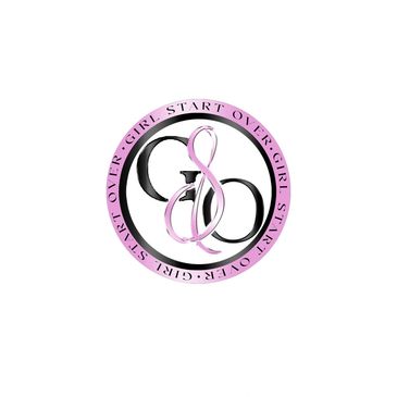 Logo with black letters GS and pink circle saying Girl Start Over.